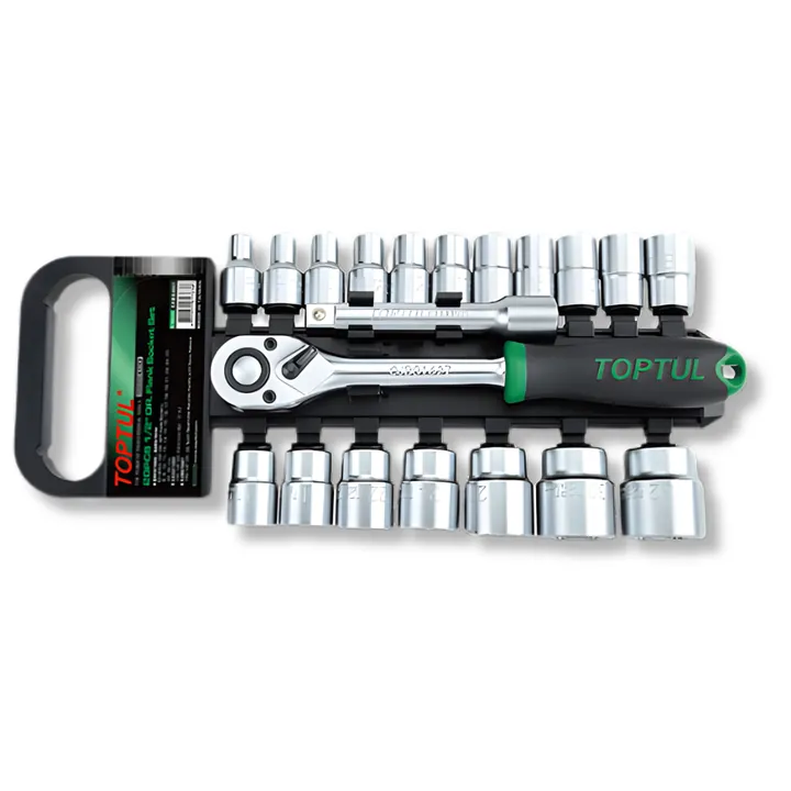 Juego De Dado Hexagonal + Ratchet + Extensión 5" Toptul