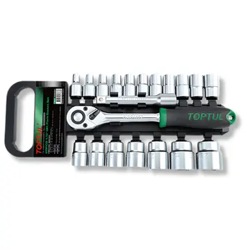 Juego De Dado Hexagonal + Ratchet + Extensión 5" Toptul